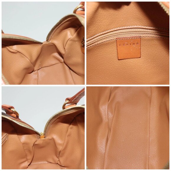 CELINE Macadam Canvas Hand Bag PVC Leather Brown Gold Auth 121455 - Picture 15 of 16
